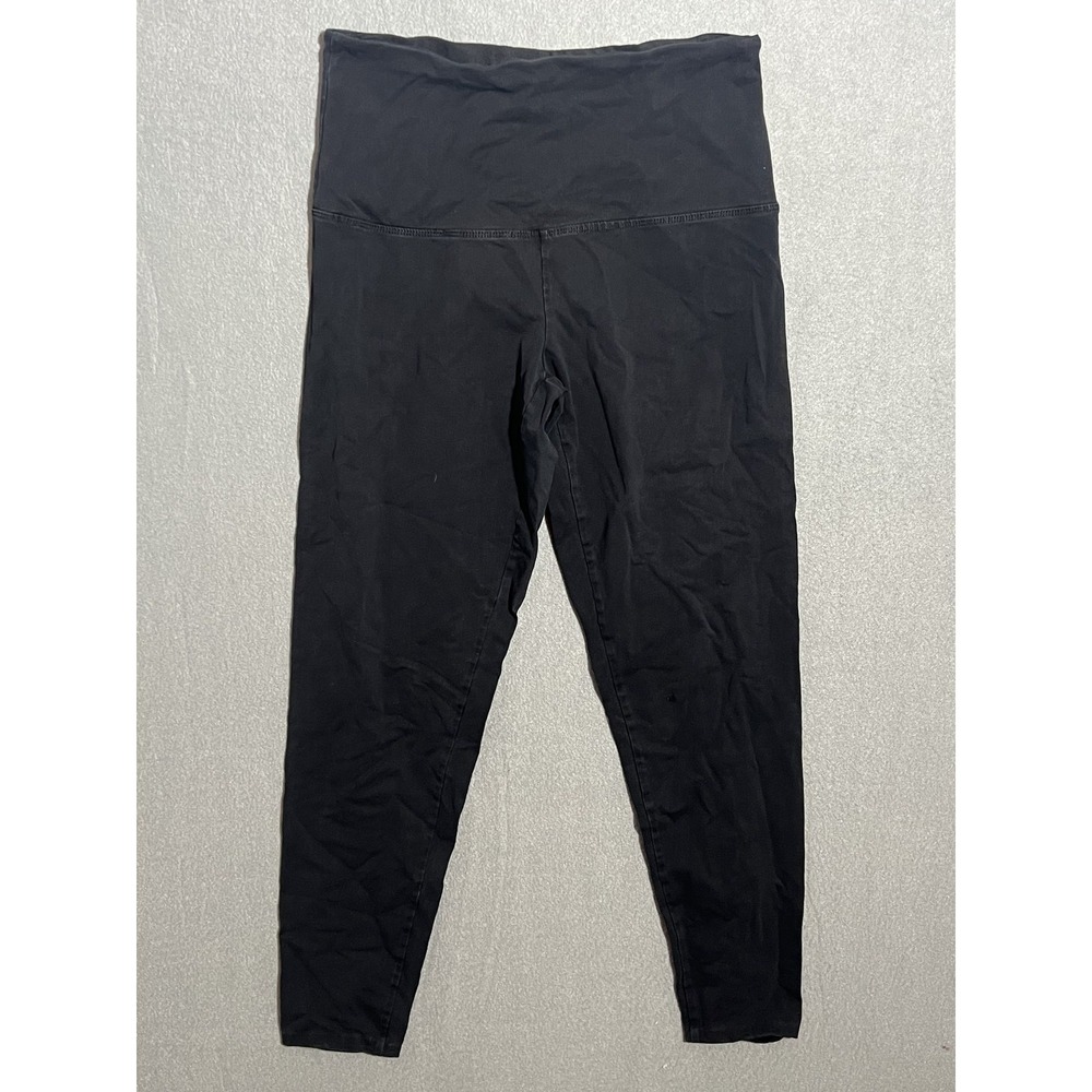 French Laundry Women's Black High Rise Cotton Blend Stretch Leggings Size M